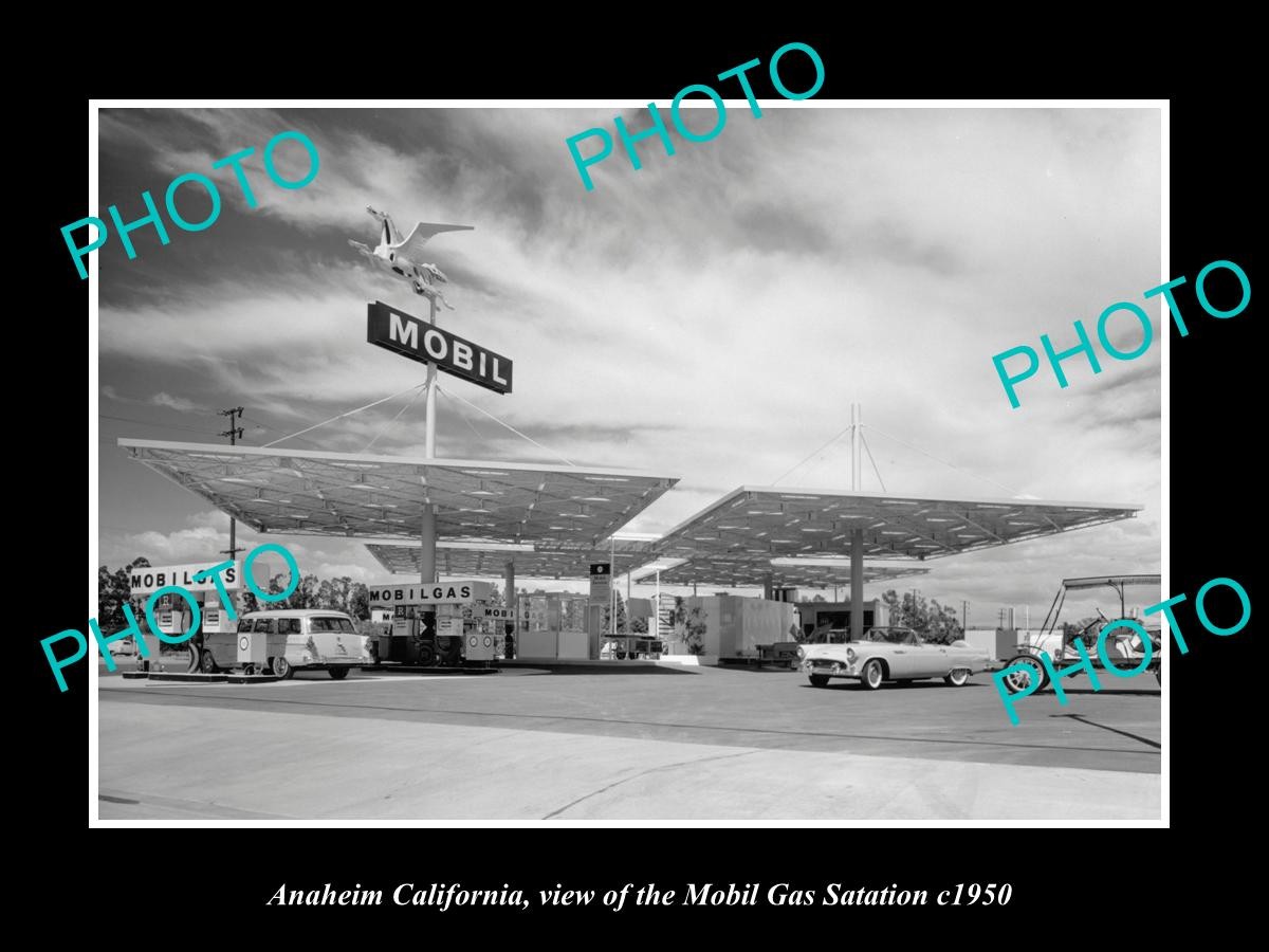 Anaheim California The Mobil Gas Station c1950 Old Large Historic Photo