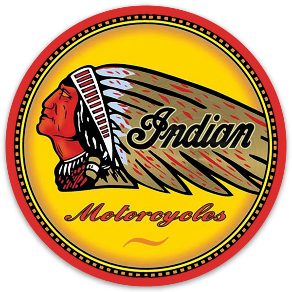 Indian Motorcycle Vintage Style Quality Logo Type Die-cut round MAGNET