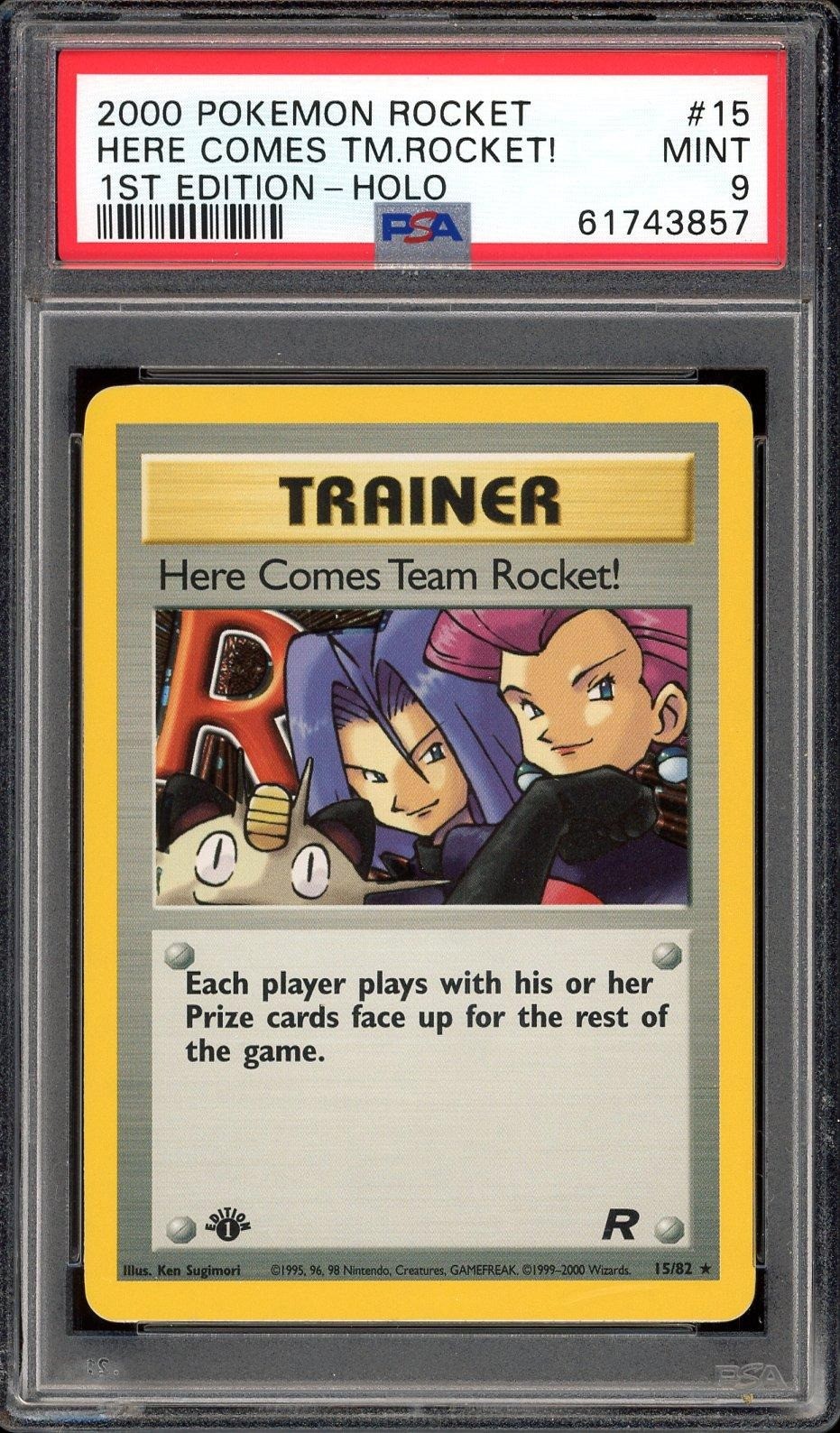 Here Comes Team Rocket Holo 15/82 PSA 9 1st Edition Team Rocket Pokemon Mint