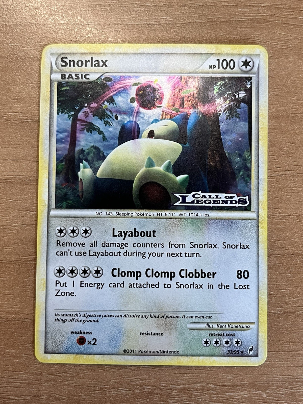 Snorlax Call of Legends 33/95 ENG - Pokemon Prerelease Promo Card - EXC/NM