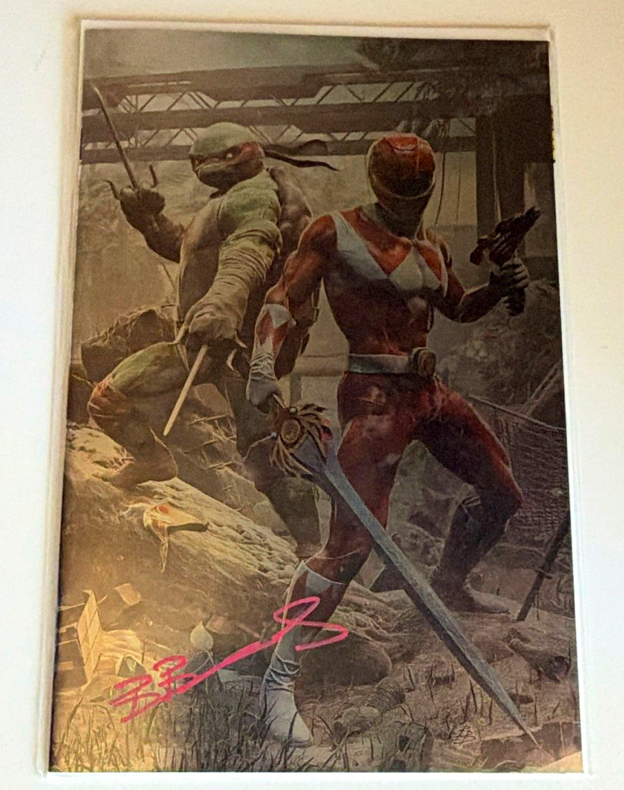 Signed Bjorn Barends, Mighty Morphin Power Rangers TMNT III Virgin Foil
