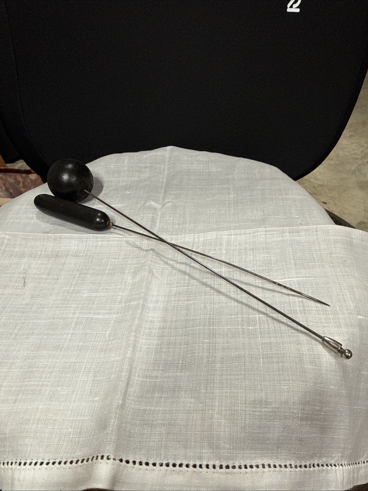 Two Black Vintage/Antique Hatpins