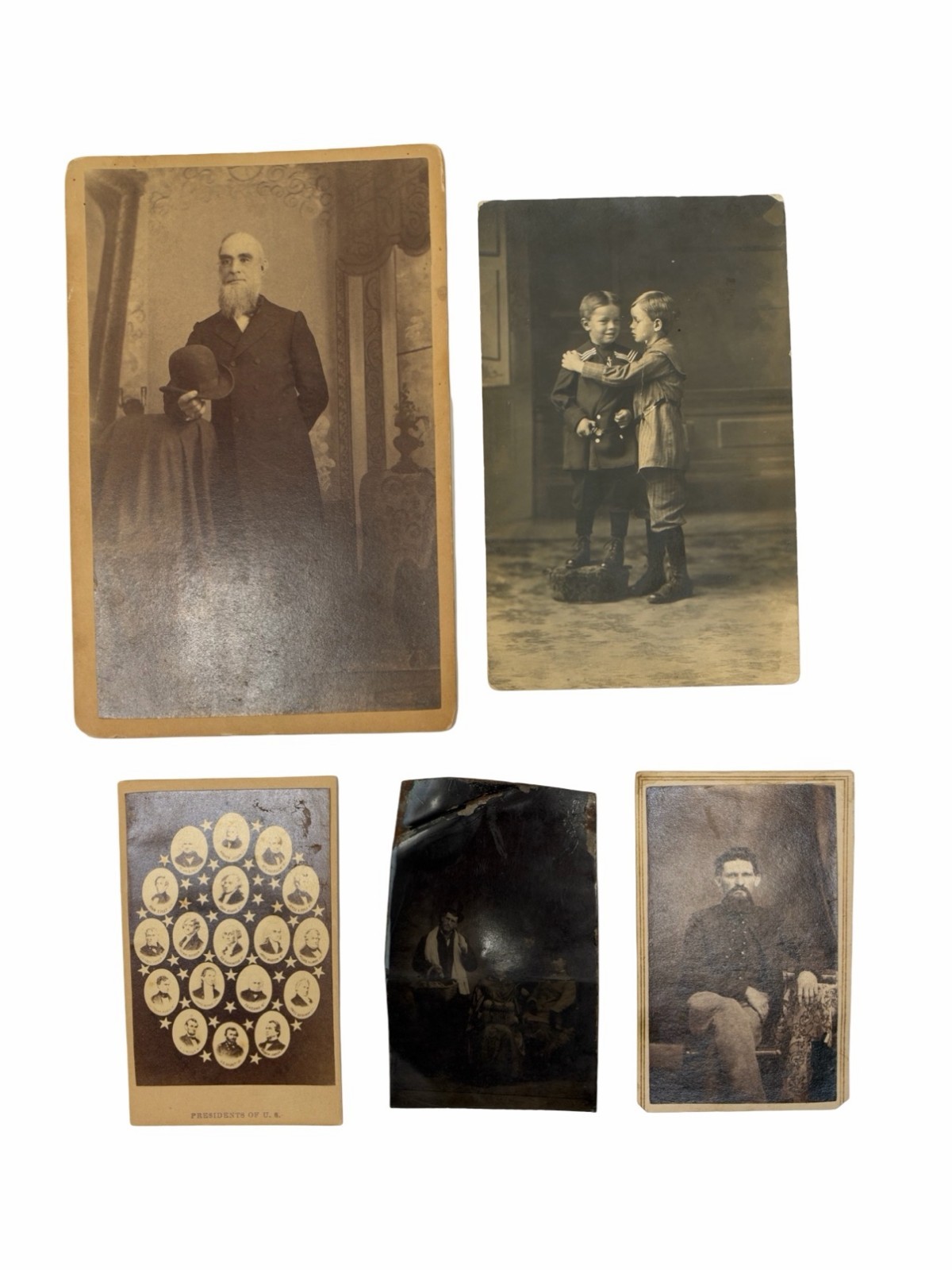 Antique Photo Lot Presidents CDV Civil War CDV Tintype Cabinet Card RPPC 1870s