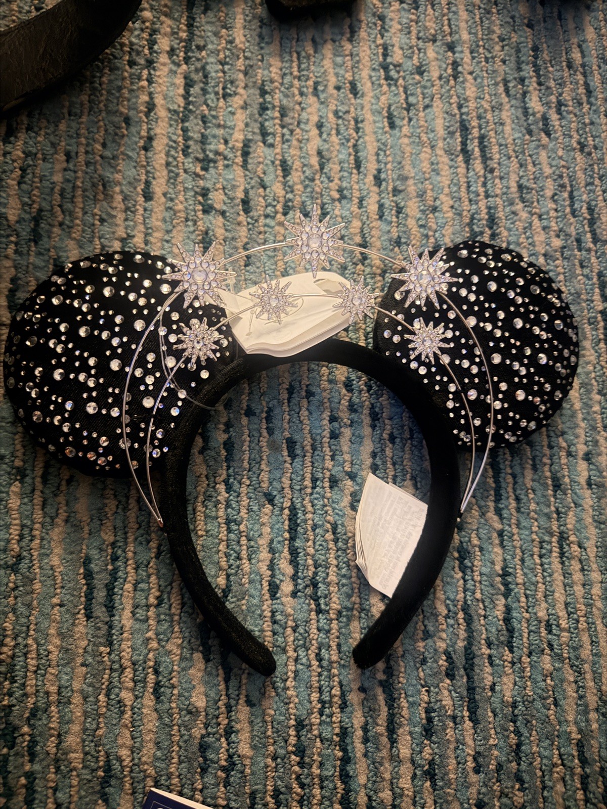 Disney Park 2026 Black Crown Star Rhinestone Celestial Halo Jeweled Minnie Ears