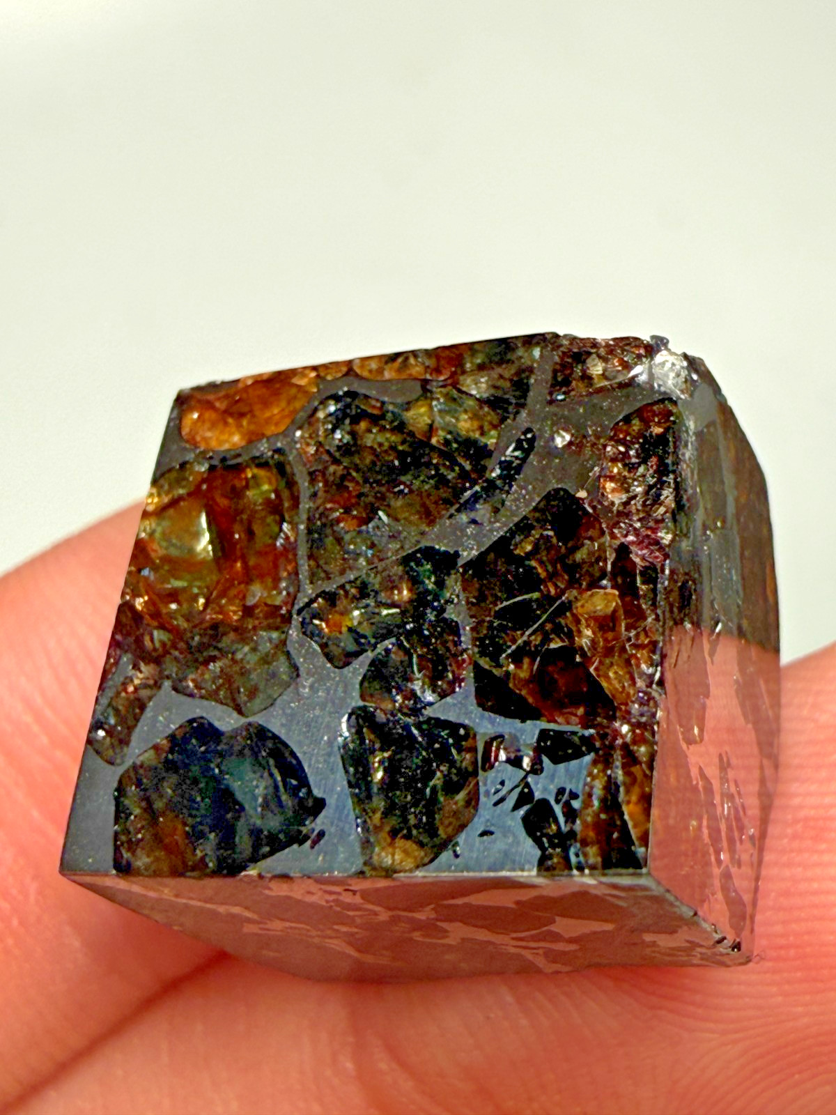 GREAT DEAL MULTI-FACED SENSATIONAL SEYMCHAN PALLASITE METEORITE 9.8 GMS