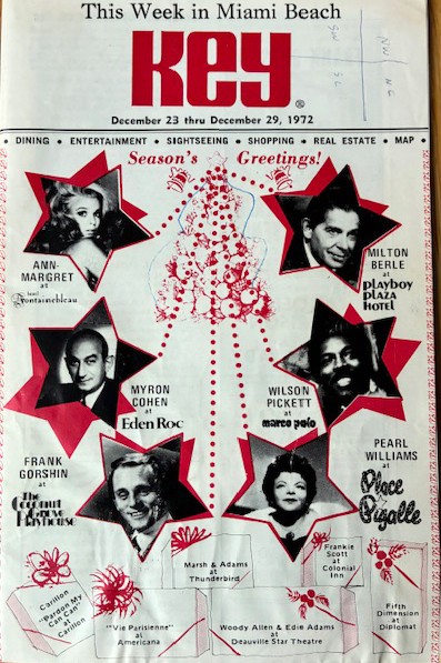 1972 Miami Beach Entertainment Guide KEY – Ann-Margret, Milton Berle – Near Mint