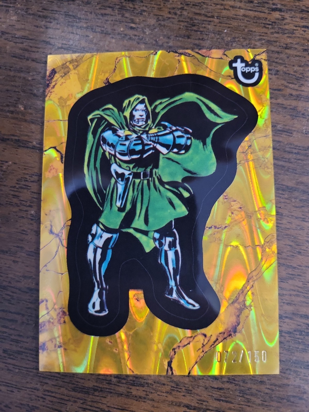 2025 Topps Marvel Comic Book Heroes Doctor Doom #4 Yellow Lava 072/150