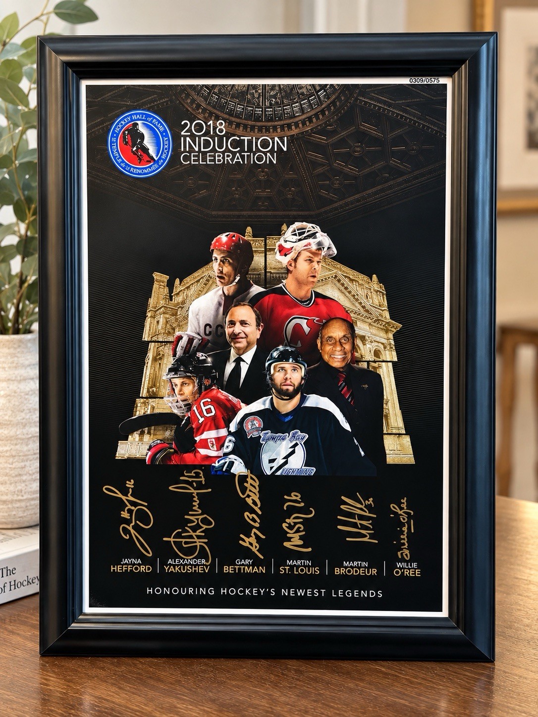 2018 Hockey Hall of Fame Induction Signed Lithograph Brodeur St Louis #309/575
