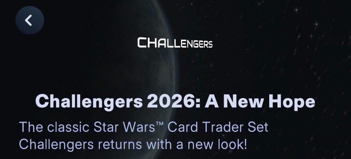 TOPPS STAR WARS CARD TRADER CHALLENGERS 26 A NEW HOPE SR/R/UC 48 CARD SET
