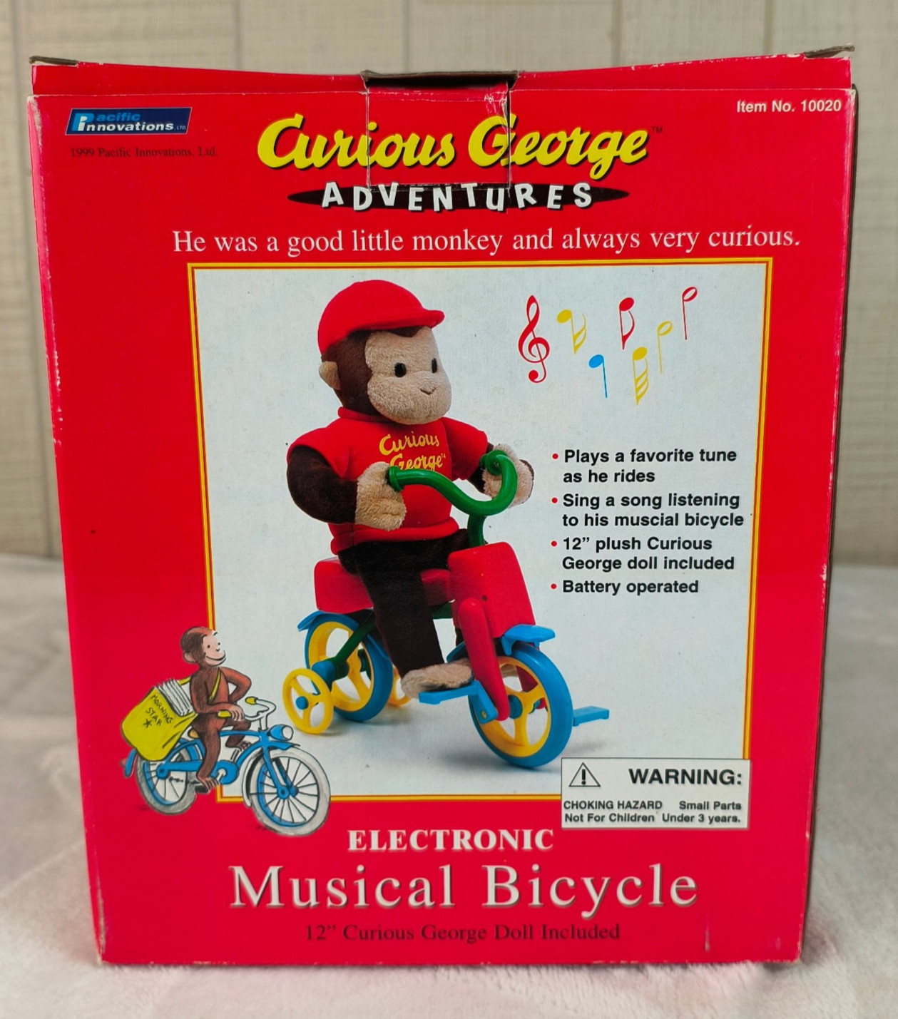 VTG 1999 Curious George Electronic Musical Bicycle RARE Pacific Innovations NIB