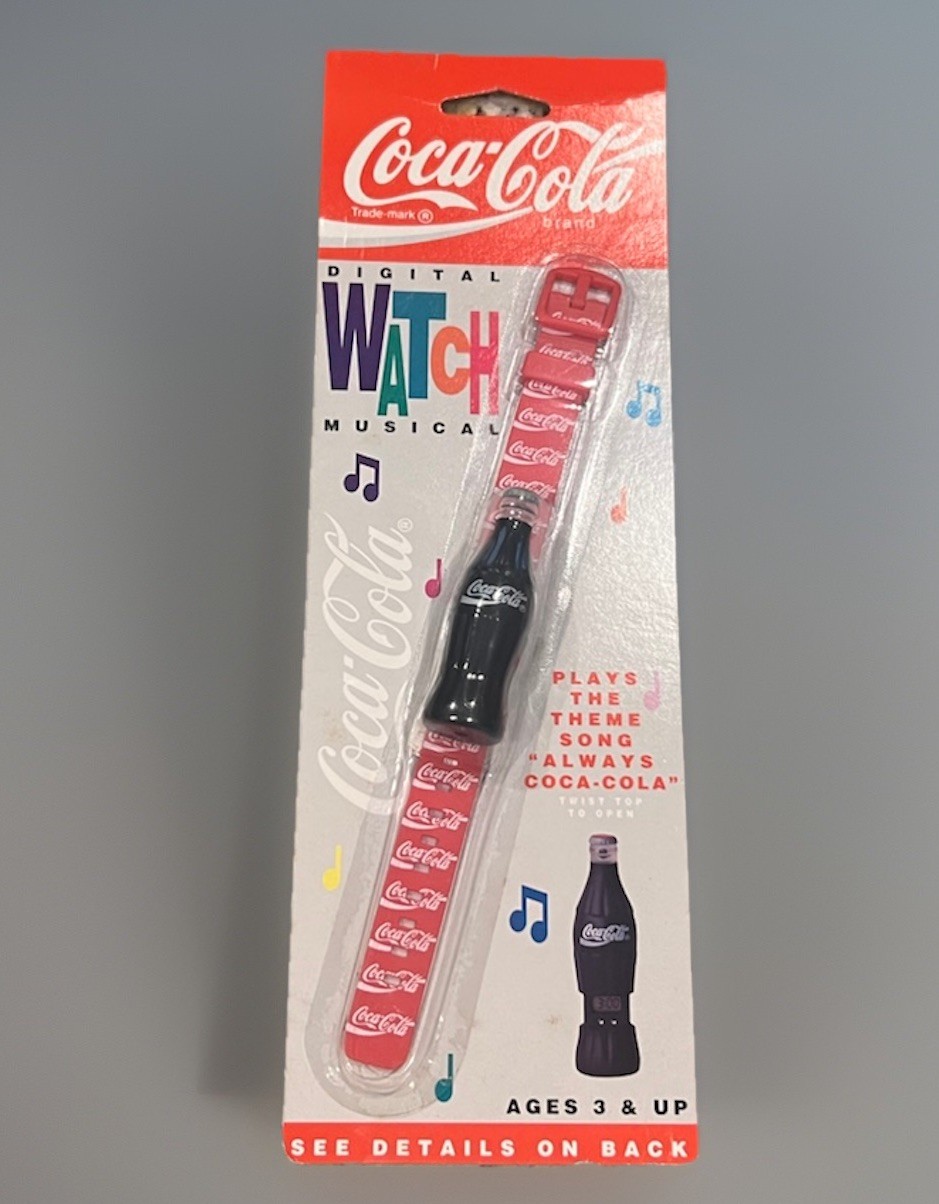 FREE SHIPPING Vintage 90’s Coca-Cola Digital Musical Watch Collectible