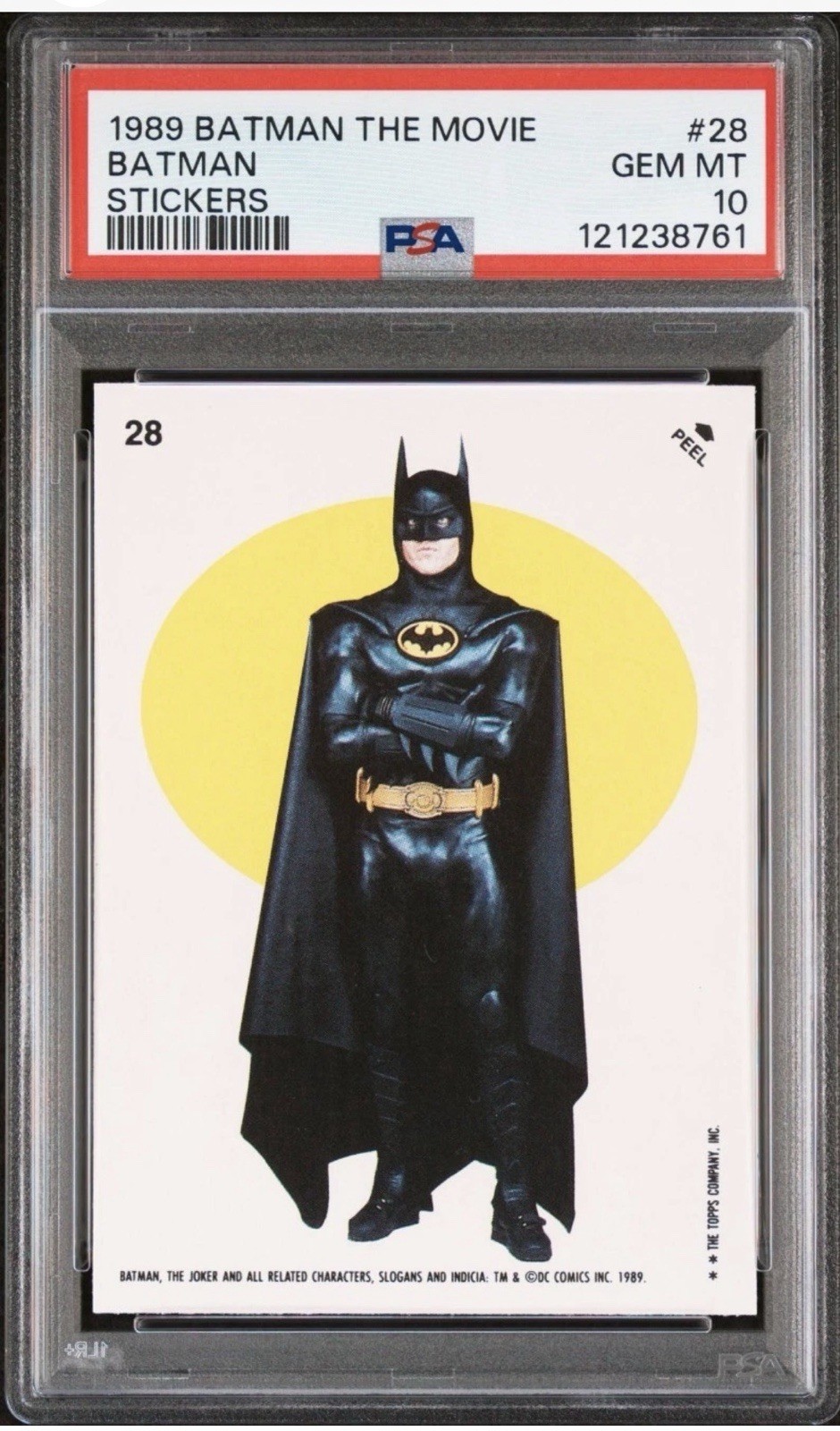 PSA 10 Batman 1989 Topps Movie Sticker Series 1 Vintage Full Solo Portrait POP 4