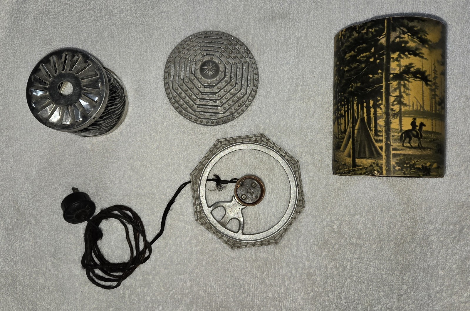 Vintage 1930s Ignition Company Cowboy & Teepees Motion Lamp Omaha Nebraska