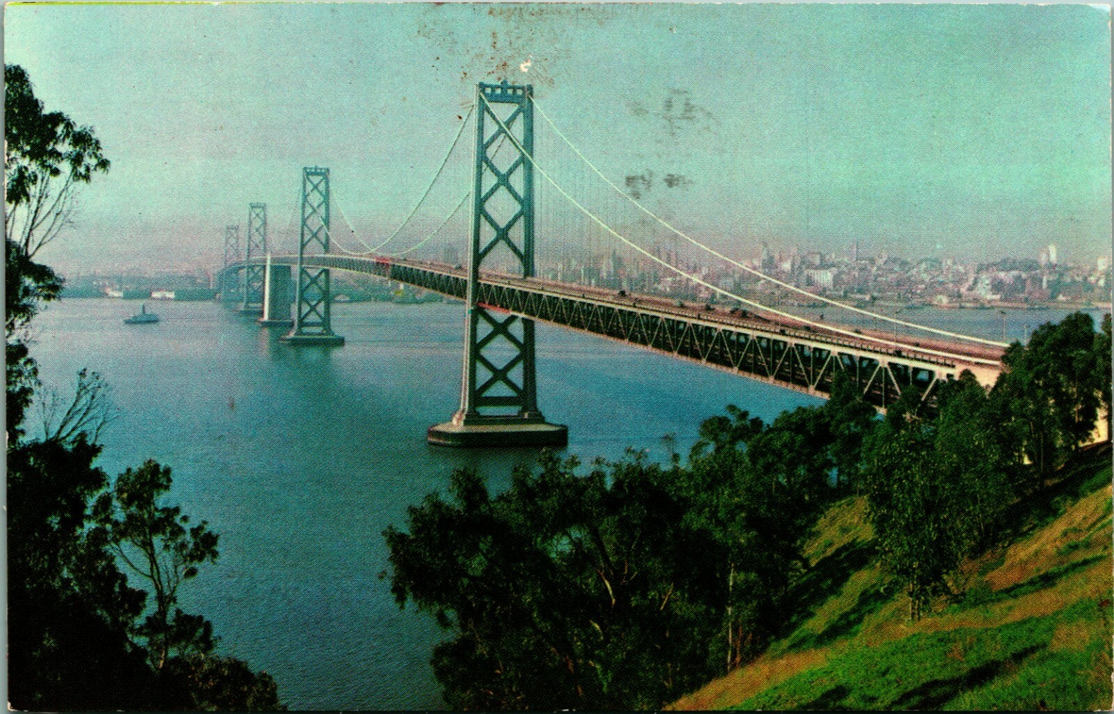 Bay Bridge Oakland San Francisco California Chrome Postcard 