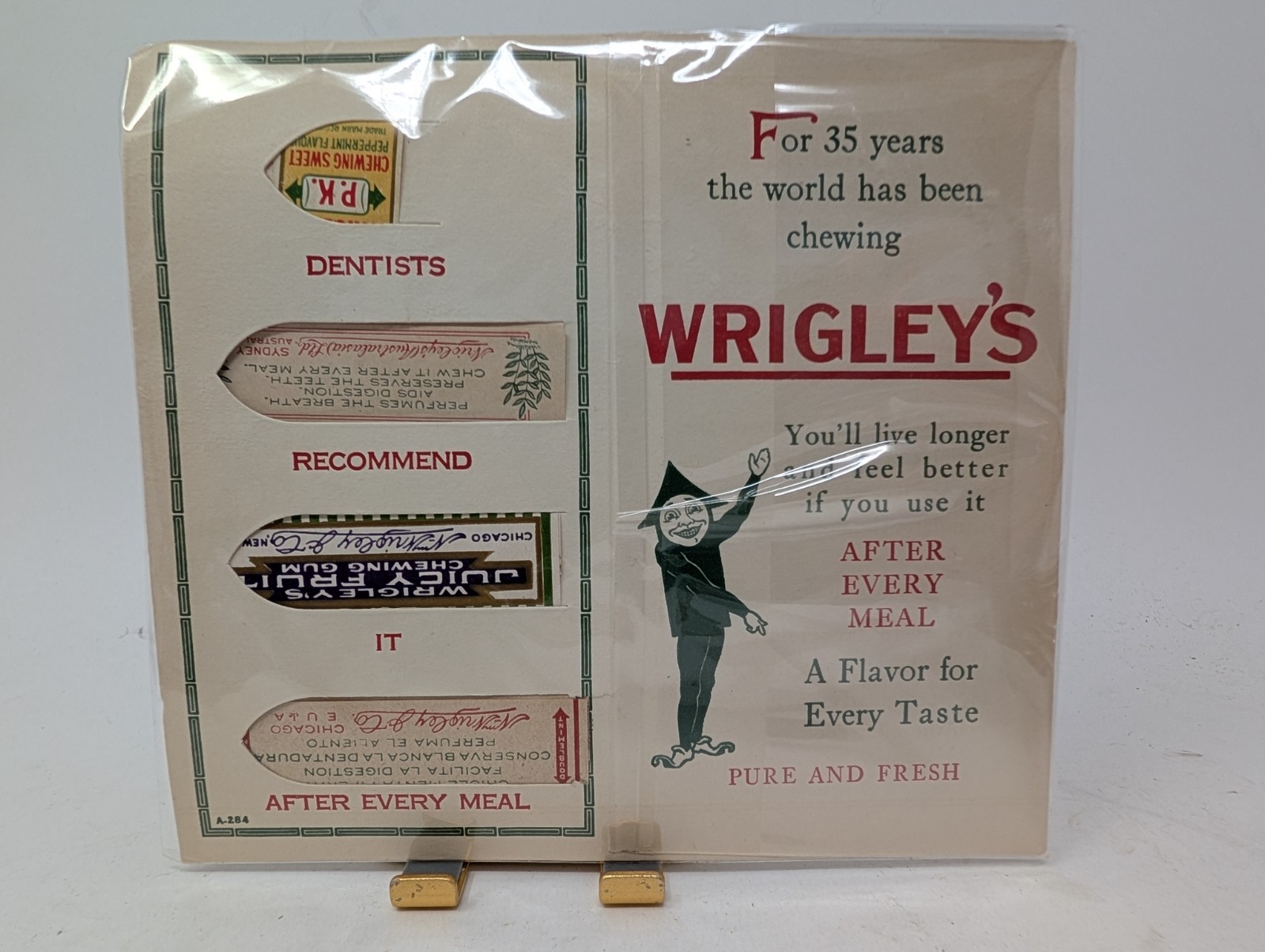 1920s Wrigleys Gum Advertising Promo Display PK Spearmint Juicy Fruit Doublemint