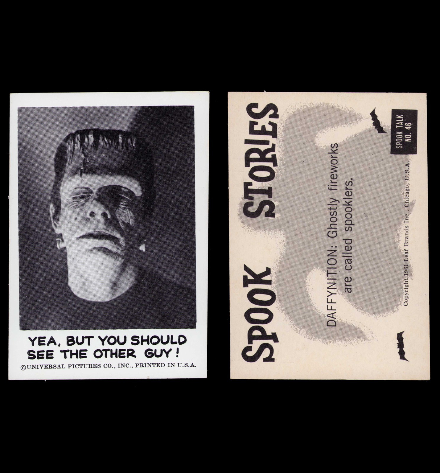1961 RARE Leaf SPOOK STORIES Card #46 NM+ FRANKENSTEIN • THE OTHER GUY