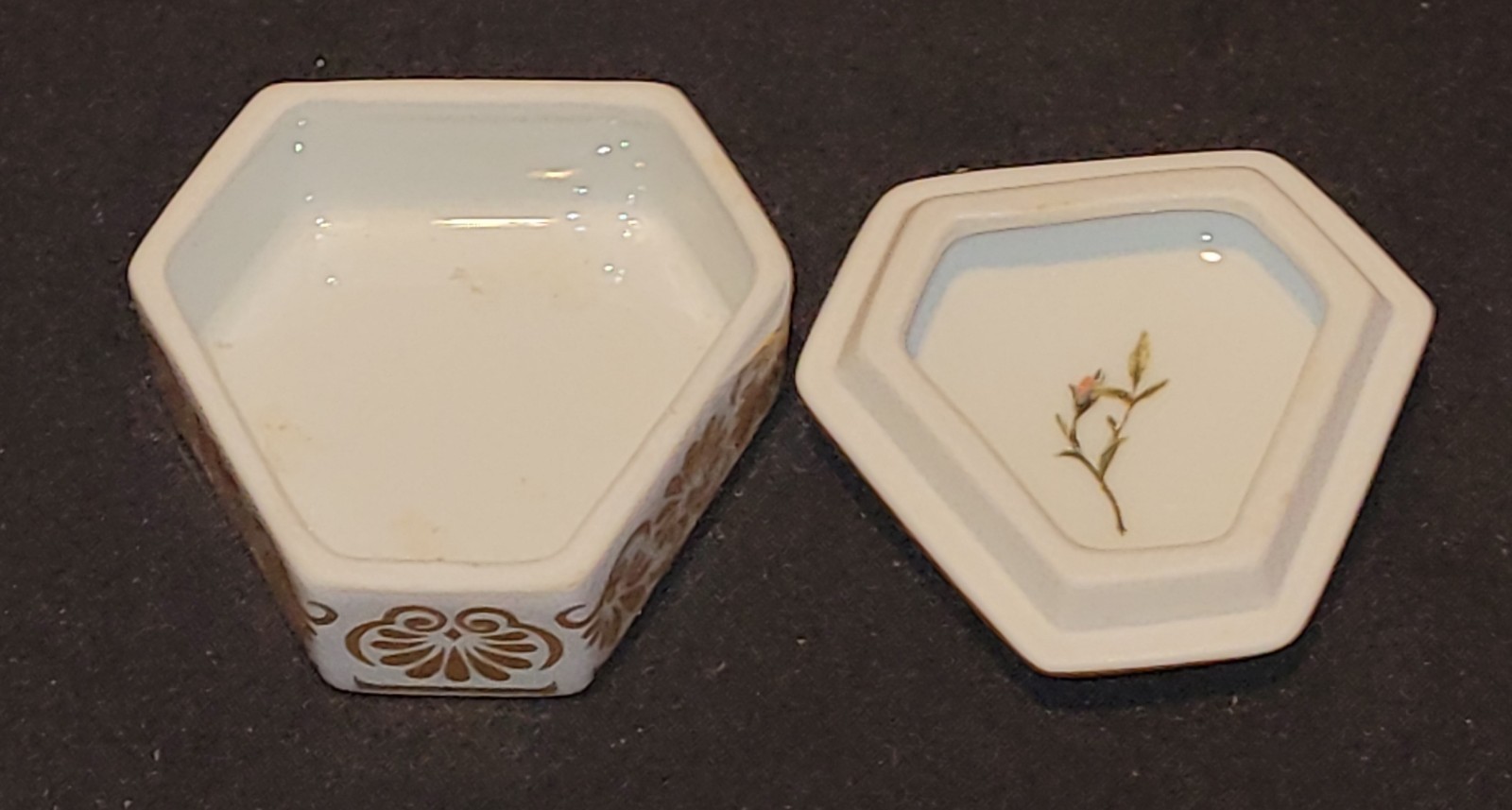 Vintage Porcelain Empress Josephine Garden Limoges Porcelain Trinket 1980