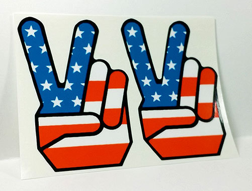 1960's PEACE SIGN x 2 Vintage Style Vinyl DECAL/Sticker, hippie, rat rod, racing