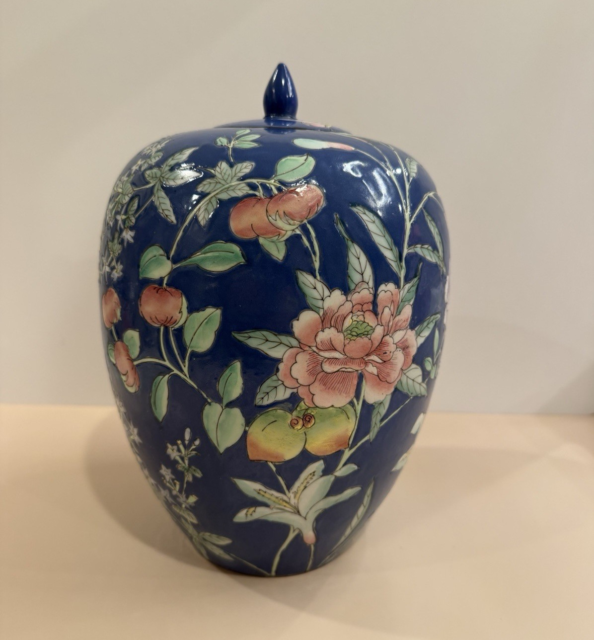 Vintage Chinese Blue Ginger Jar 10.5\