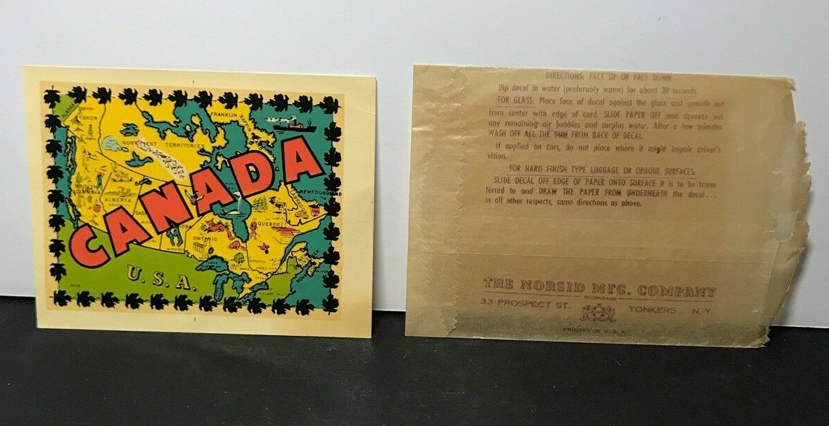 VINTAGE Canada Auto or Luggage Sticker  4.7\