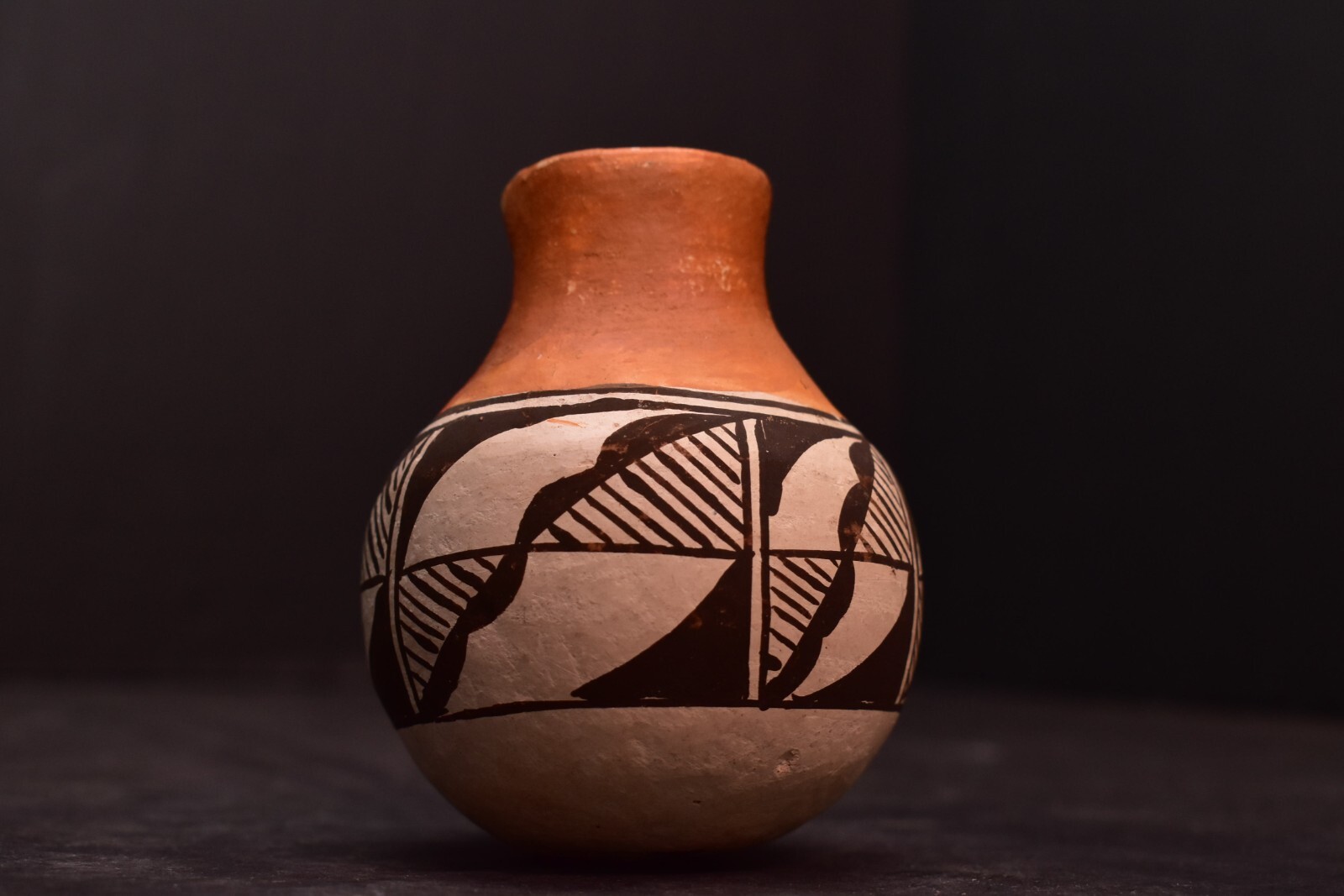 ATQ Acoma Small Native American Indian Pottery Polychrome Jug Vase Vintage 3