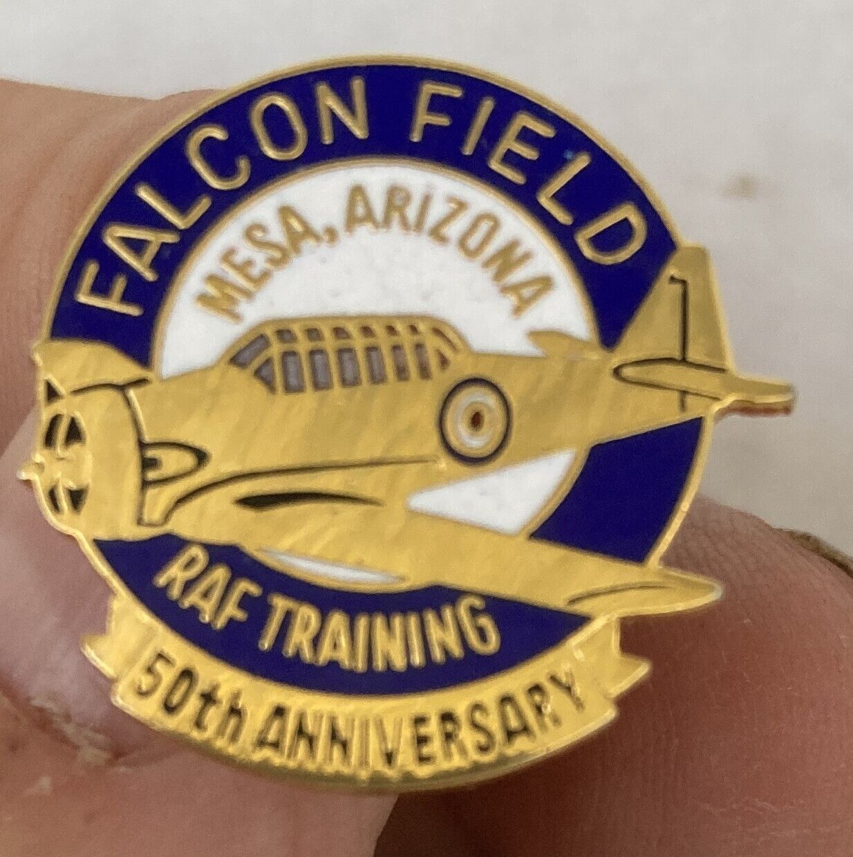 Falcon Field Mesa, Arizona RAF Training 50th Anniversary Lapel Pin Hat Pin