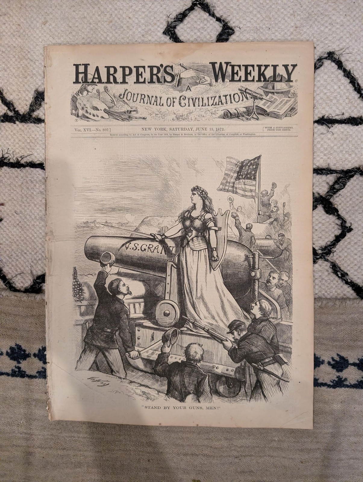1872 Republican Convention Philadelphia Harpers Weekly June 15 Broad St Nast