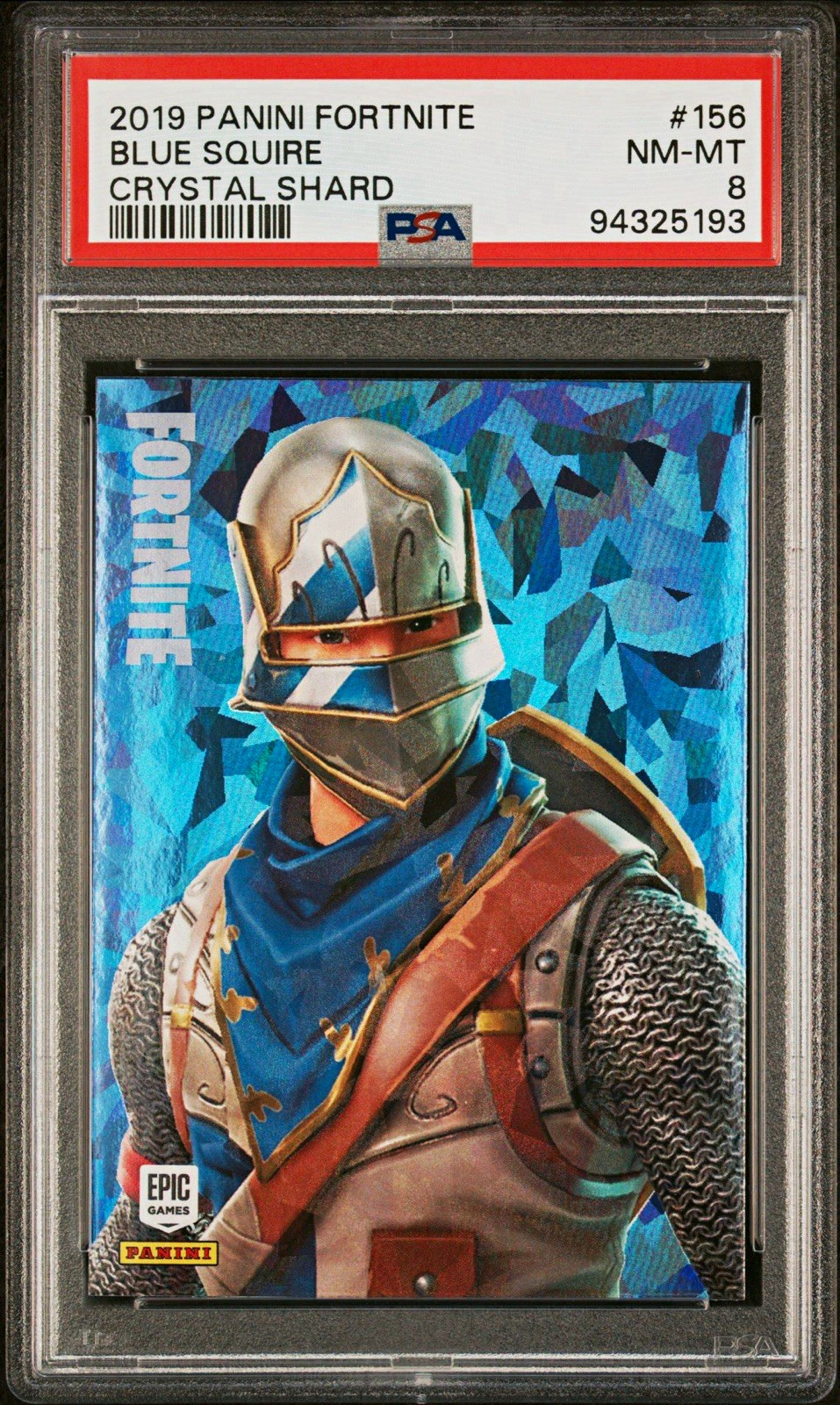 2019 Panini Fortnite Crystal Shard #156 Blue Squire PSA 8 Graded Card