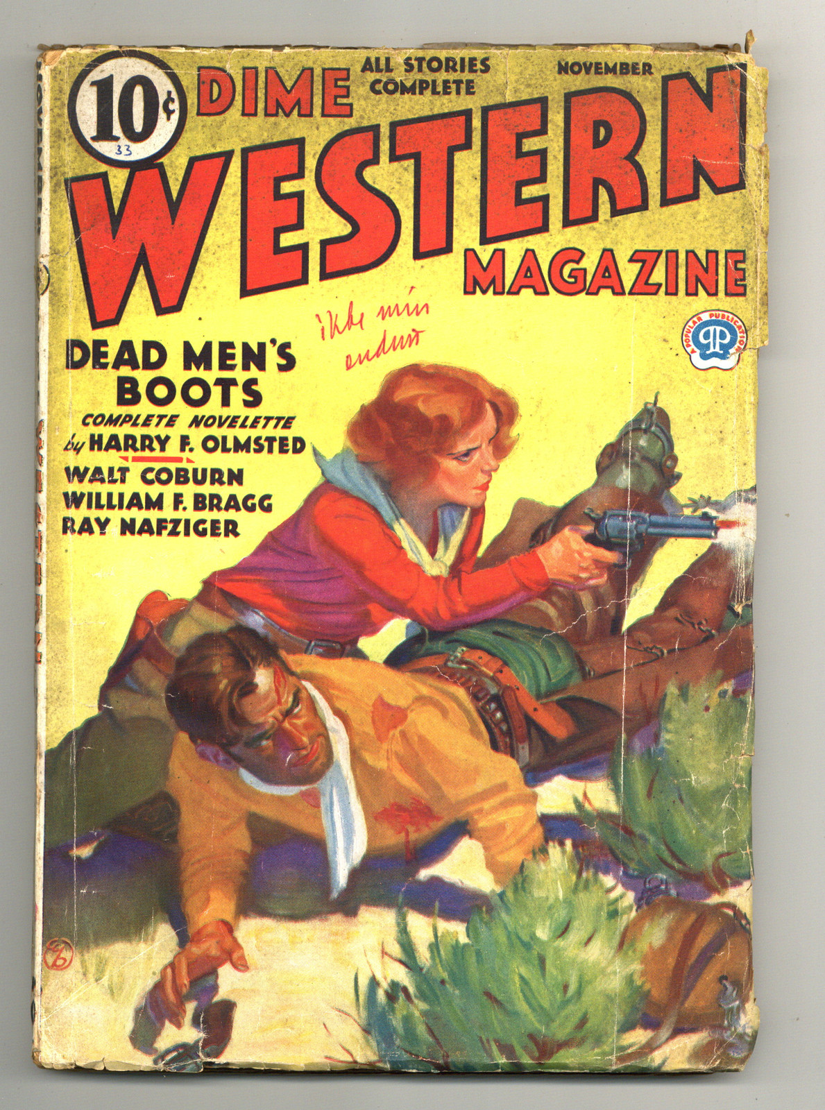 Dime Western Magazine Pulp Nov 1933 Vol. 3 #4 VG
