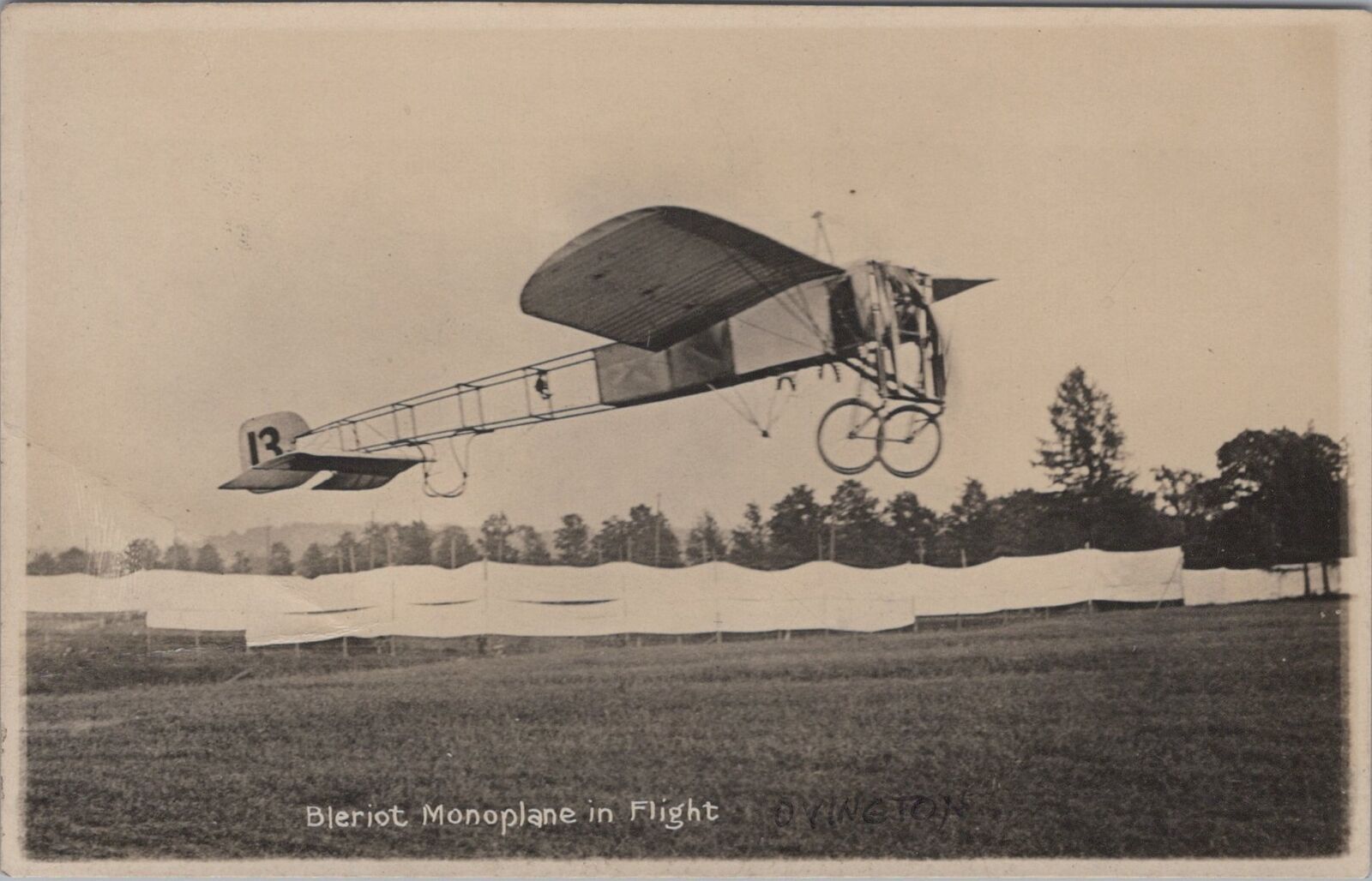 Bleriot Monoplane in Flight RPPC Early Aviation Vintage Unposted Photo Postcard