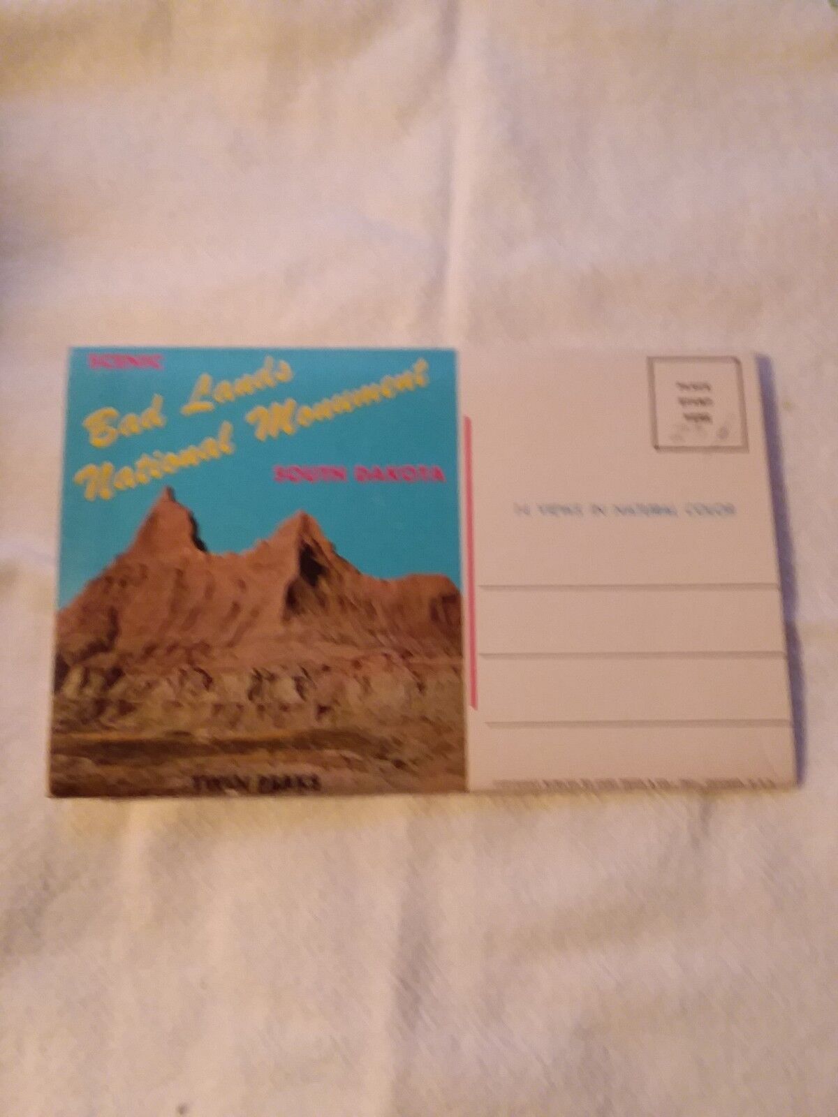 Vintage 14 views Bad Lands National Monument South Dakota postcard Booklet
