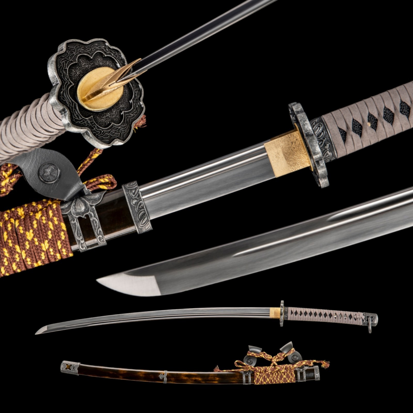 Hand Forged Japanese Katana 9260 Spring Steel Full Tang Fushigiri Semi-Tachi