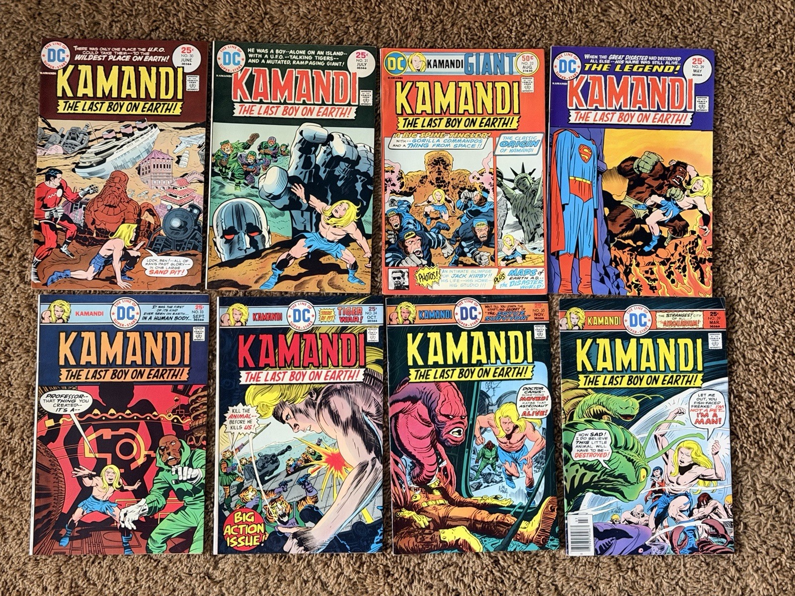 Kamandi: The Last Boy on Earth (Issues 29-35 & 39) DC Comic Bronze Age Lot Of 8