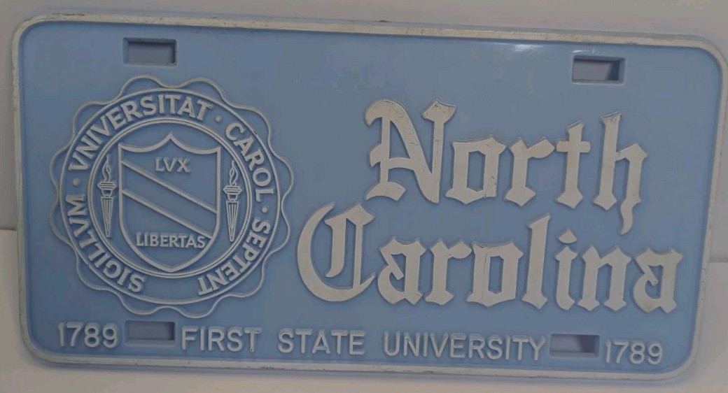 Vintage North Carolina Raised Letters License Plate Vanity Plate