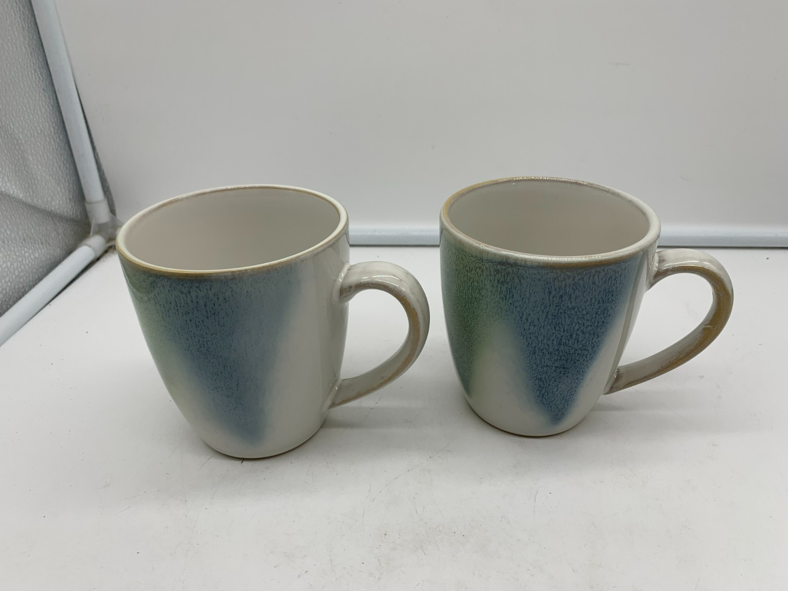 Ceramic 15oz Green & Blue Coffee Mug Set of 2 AA02B12015