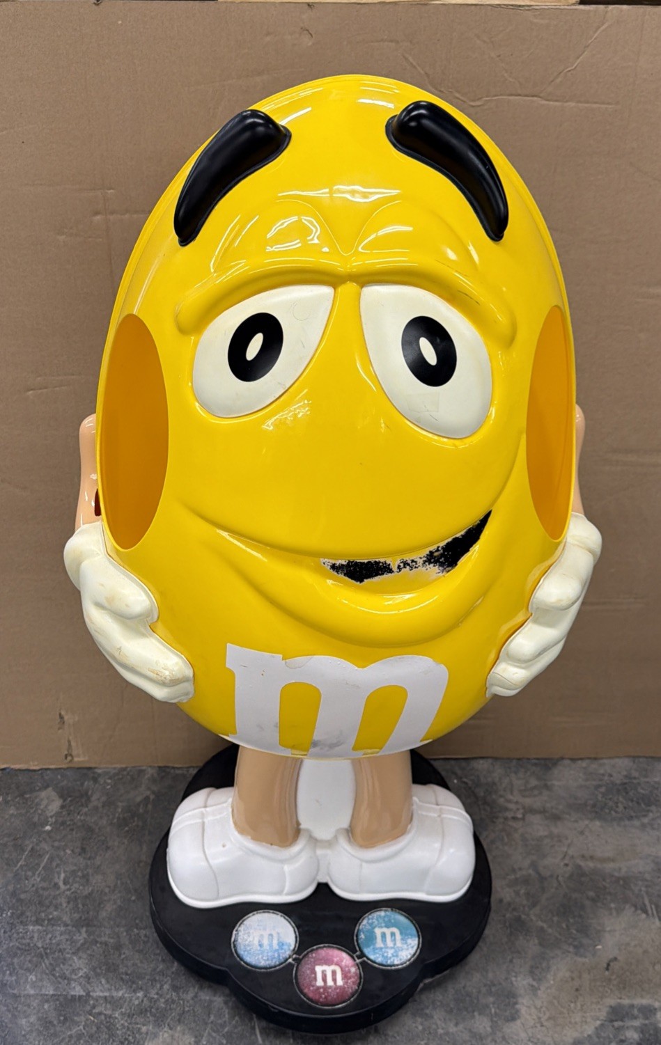 Vintage M&M’s Yellow Character 41” Store Display Advertising Figure Mars