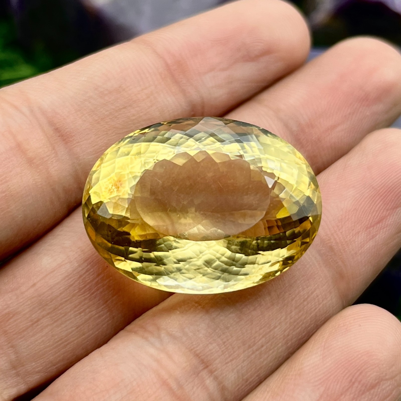 Natural Golden Citrine 48 Ct – Faceted Oval Loose Gemstone – Large Center Stone