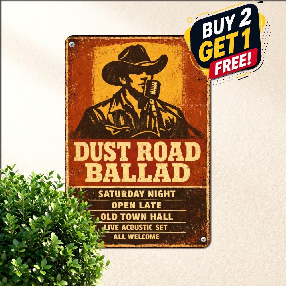 vintage country music poster cowboy singer distressed screenprint