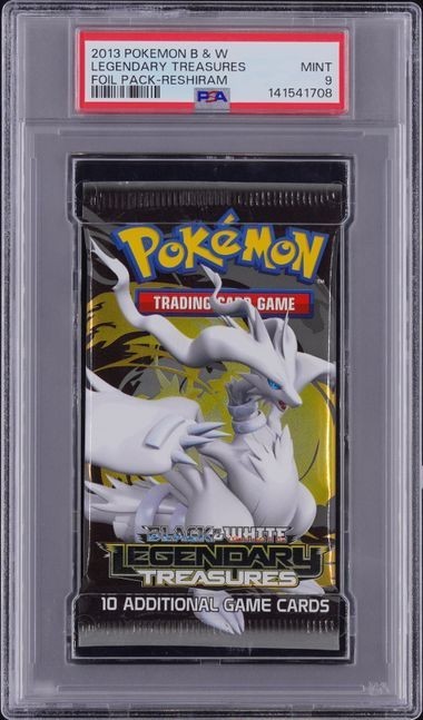 2013 POKEMON BLACK & WHITE LEGENDARY TREASURES FOIL PACK RESHIRAM PSA 9