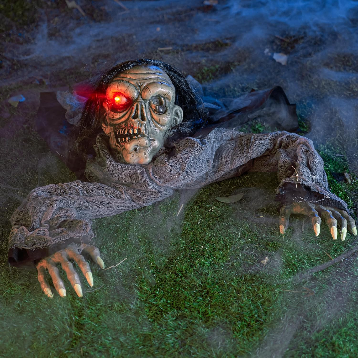 Halloween Decorations Outdoor Zombie Groundbreaker with Decayed Face and Flash E