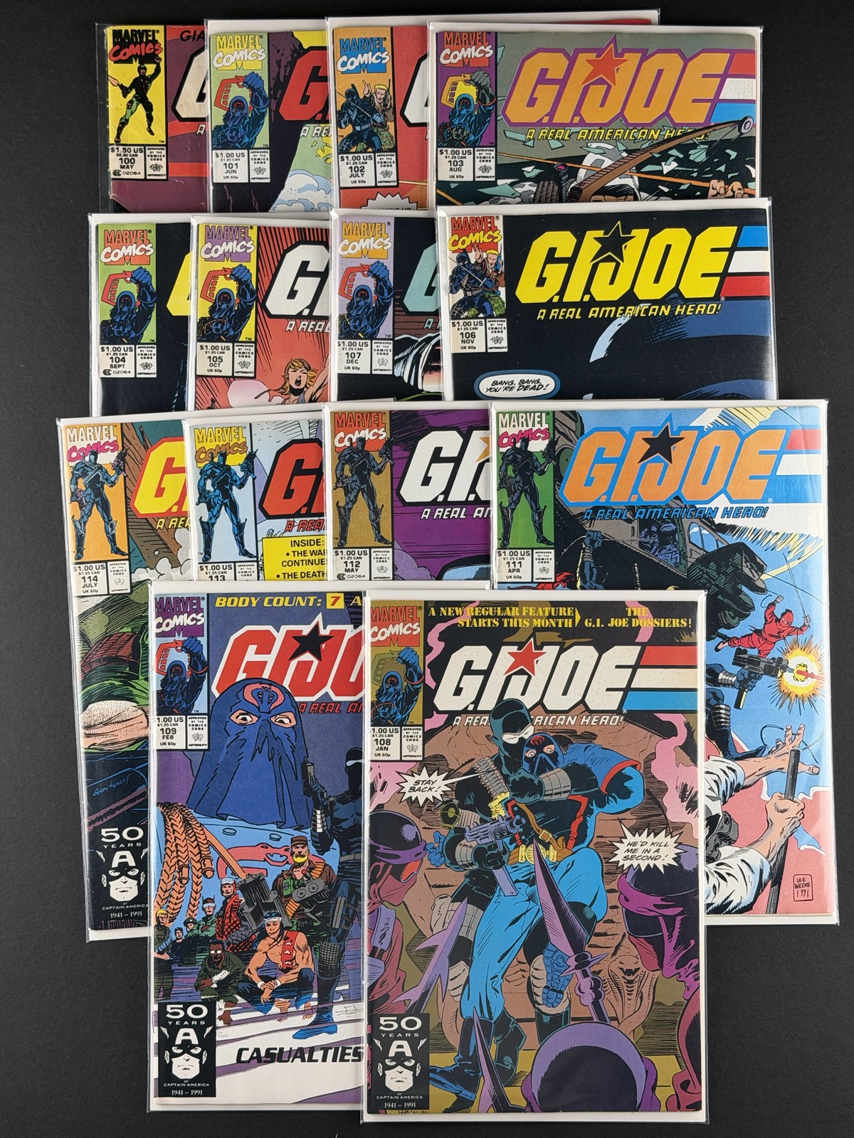 GI Joe ARAH Marvel Lot 100 101 102 103 104 105 106 107 108 109 111 112 113 114