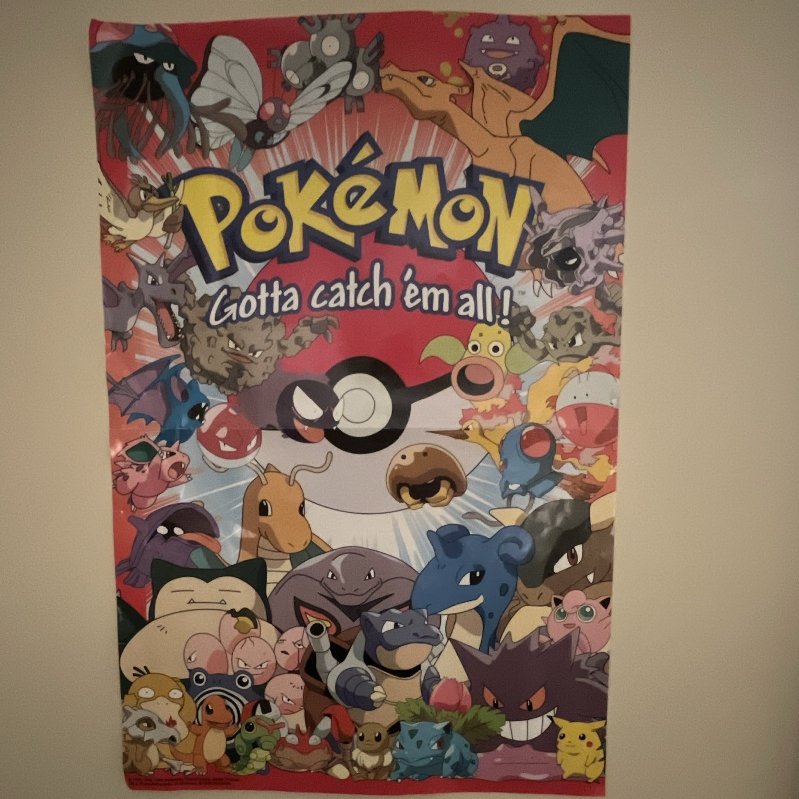 Vintage Pokémon Gotta Catch ’Em All Poster w/ Pikachu Charizard 30th 1999 