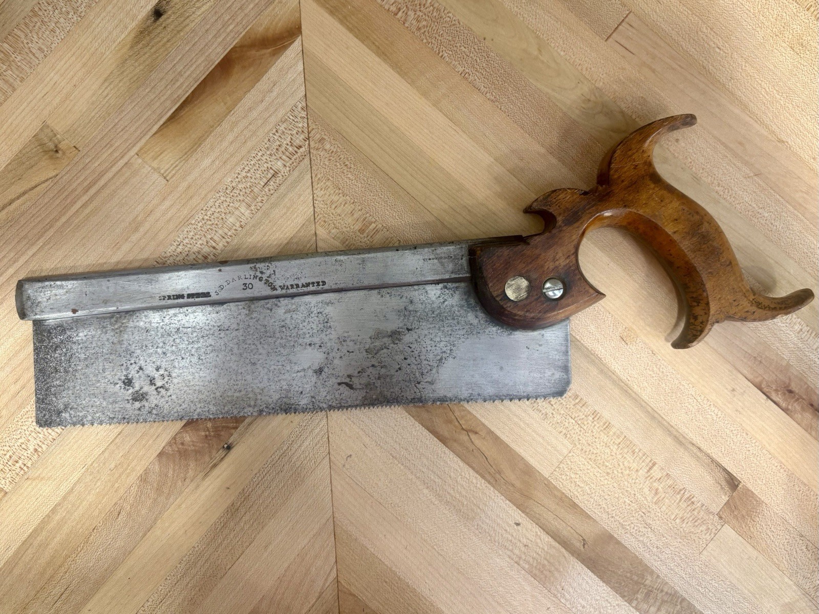 Antique 19th-century J.D. Darlington (Harvey W. Peace) No. 30 10” Backsaw