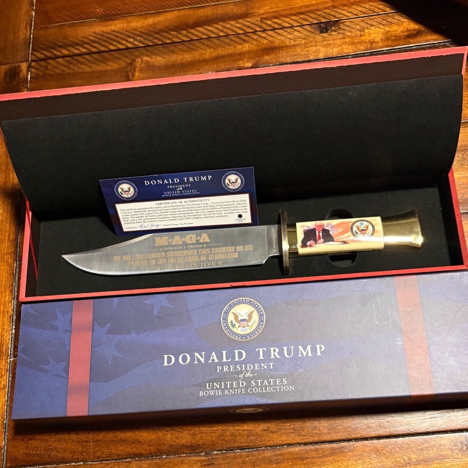 American Mint Donald Trump Bowie Knife OS MAGA Limited Edition \