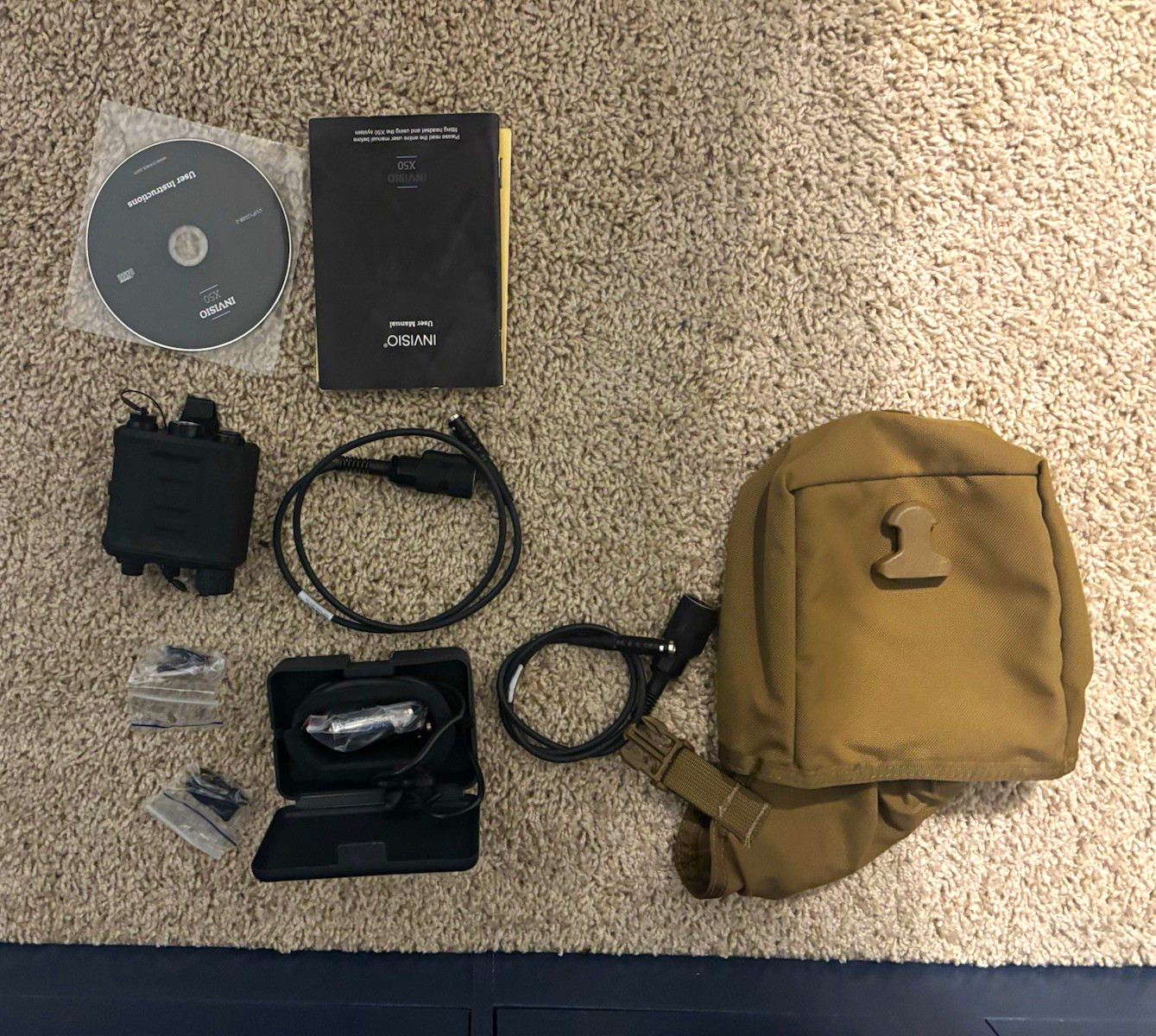 Invisio X50 Headset System Kit w/ Pouch, Cables, Manual & Software CD