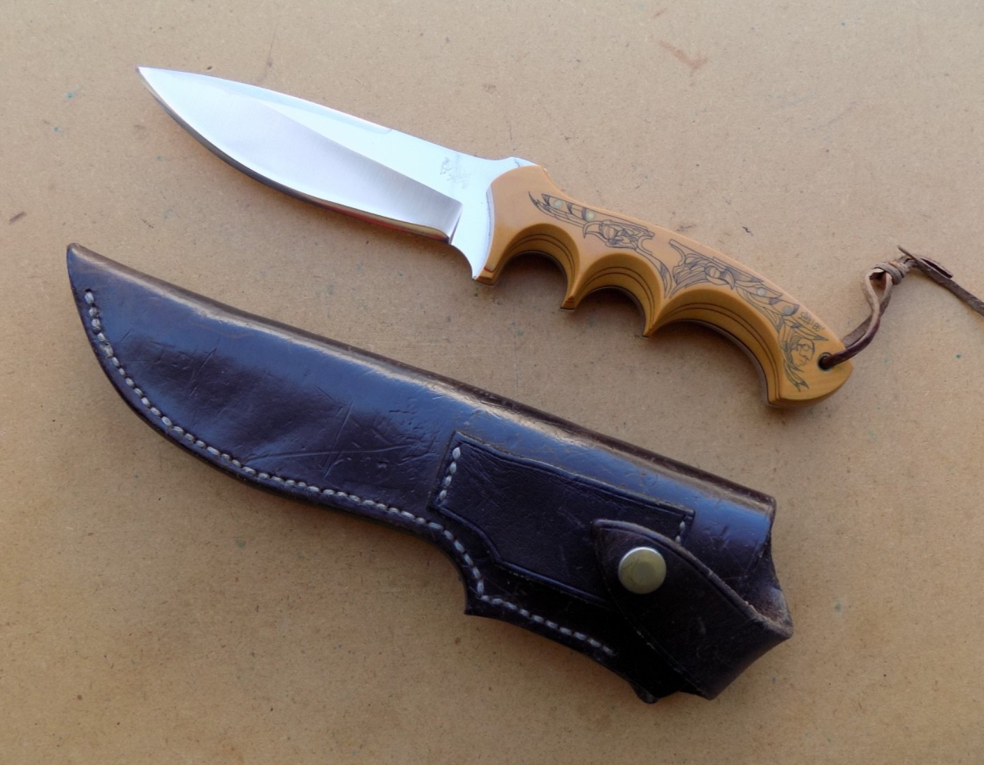 Vintage John Schulp\'s Custom Fixed Blade Knife