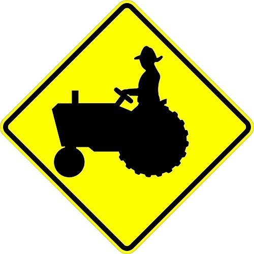 Tractor crossing sign - 24 x 24 Warning Sign. A Real Sign. 10  Orafol