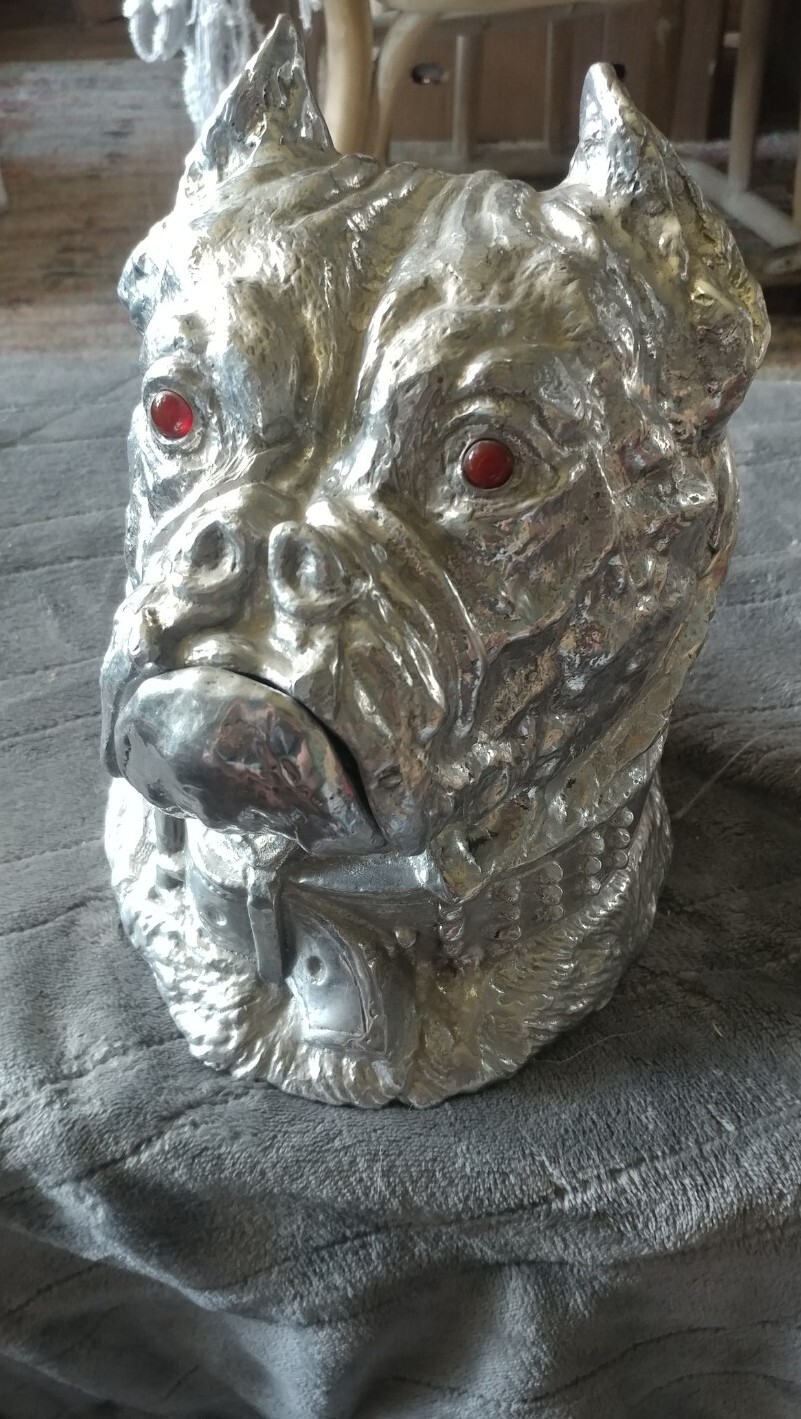 Vintage Arthur Court  Bulldog Ice Bucket Wine Cooler Cookie Jar