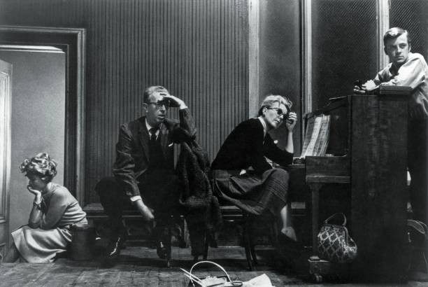 Crew members take a break during dance rehearsals West Side Story\'- Old Photo