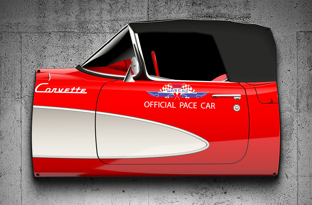 WOW 1956 Chevrolet Corvette C1 V8 Daytona 500 Door Style Sign CUSTOM